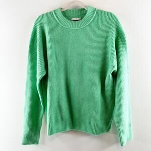 American Eagle Ribbed Crewneck Soft Pullover Sweater Green Small